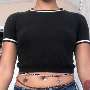 Form fitted crop Tom boy crop top